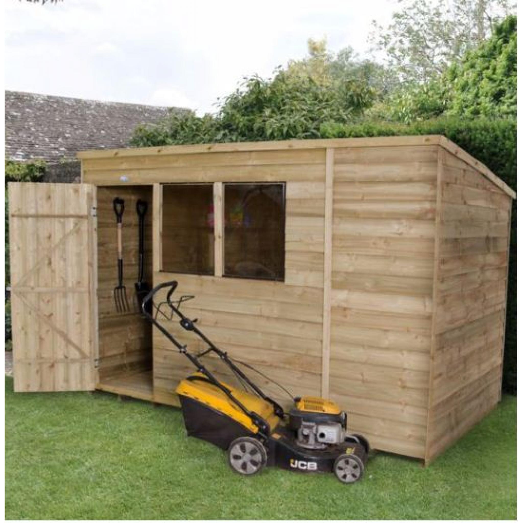 10X6 Pent Overlap Wooden Shed with Assembly Service